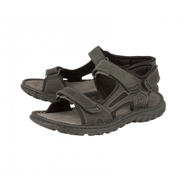  Black Douglas Strap Sandals | Lotus 