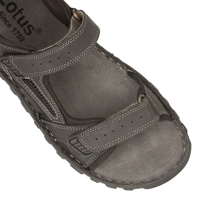  Black Douglas Strap Sandals | Lotus 