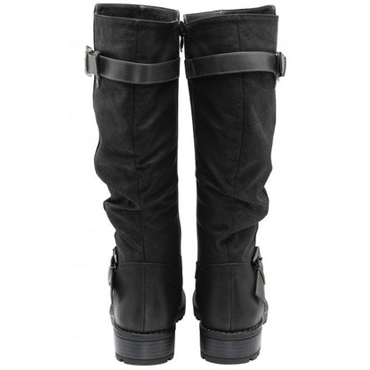  Black & Grey Robin Knee High Boots | Lotus