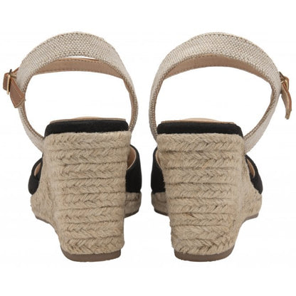  Black Katie Espadrille Wedge Shoes | Lotus
