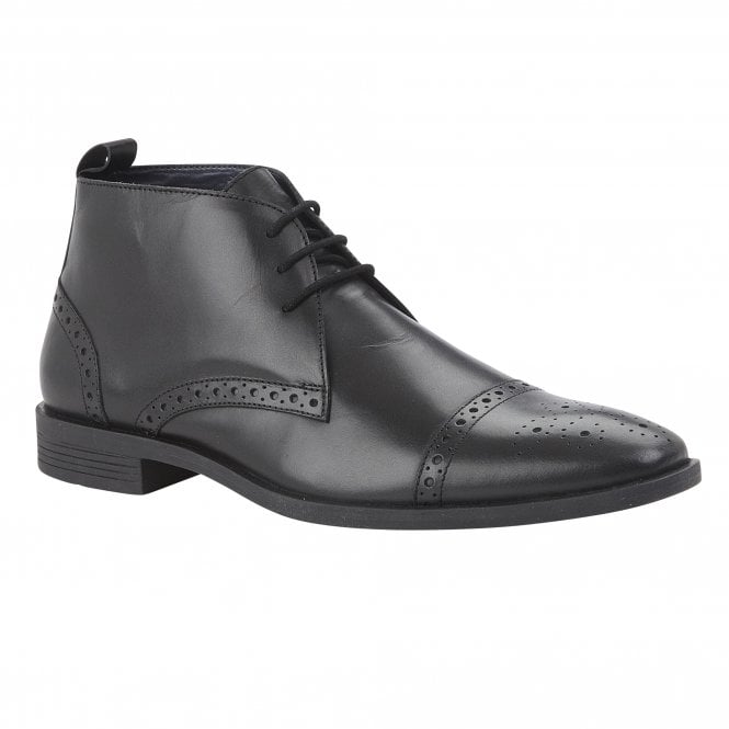  Black Leather Bradley Lace-Up Boots | Lotus
