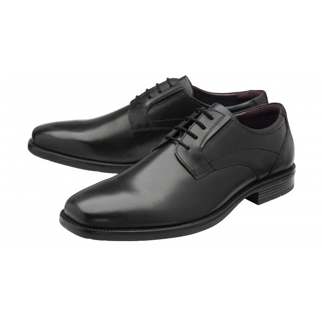  Black Leather Chesham Lace-Up Derby Shoes | Lotus