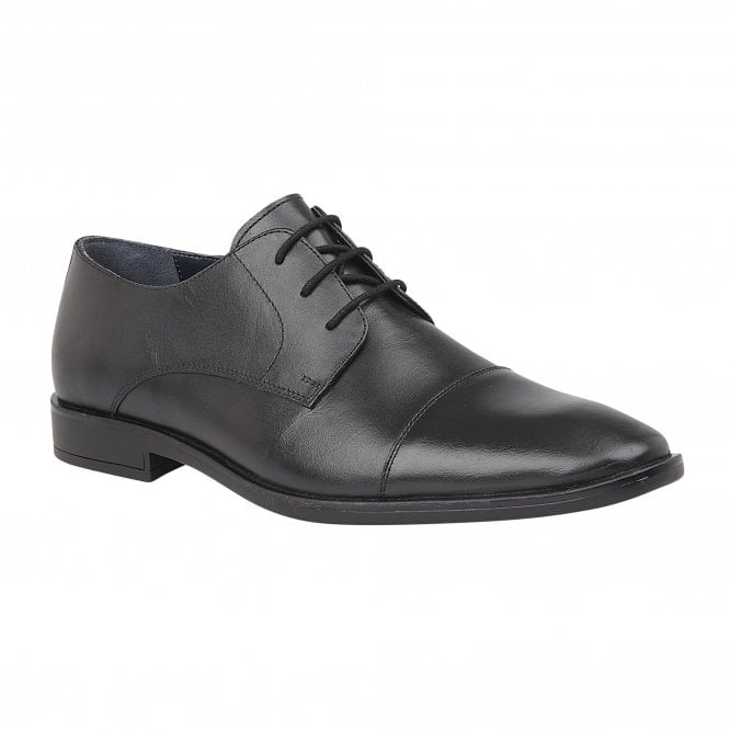  Black Leather Euston Lace-Up Derby Shoes | Lotus