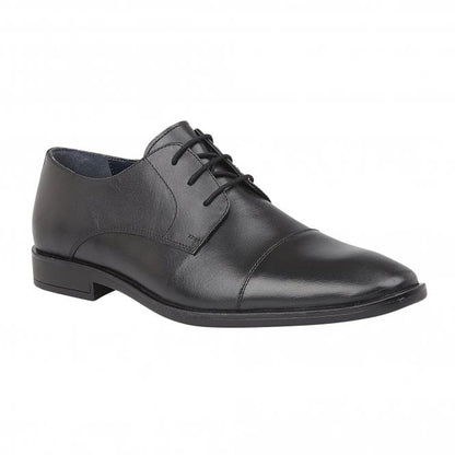  Black Leather Euston Lace-Up Derby Shoes | Lotus