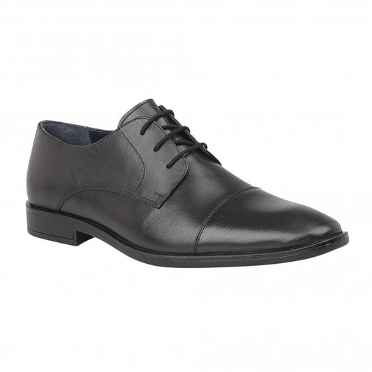  Black Leather Euston Lace-Up Derby Shoes | Lotus