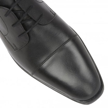  Black Leather Euston Lace-Up Derby Shoes | Lotus