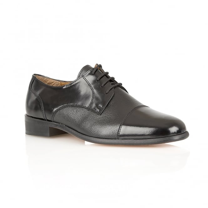  Black Leather Farnham Lace-Up Shoes | Rombah Wallace