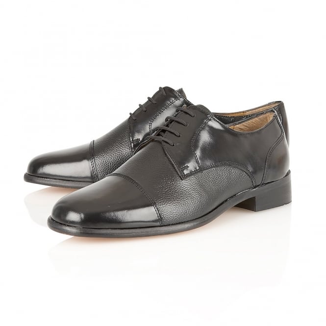  Black Leather Farnham Lace-Up Shoes | Rombah Wallace