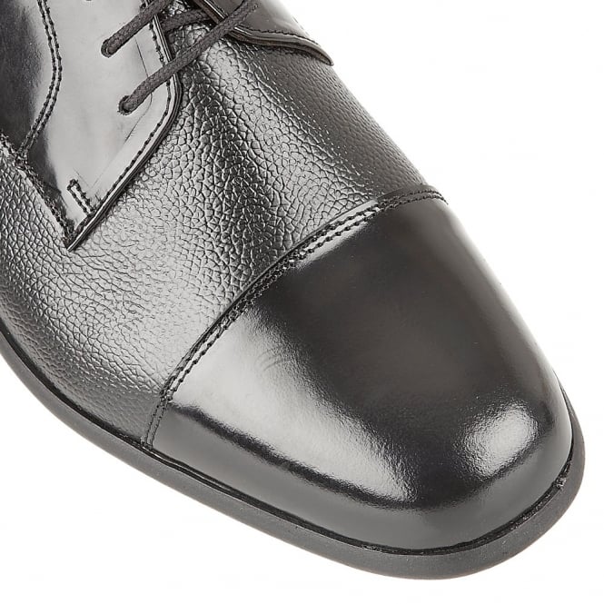  Black Leather Farnham Lace-Up Shoes | Rombah Wallace