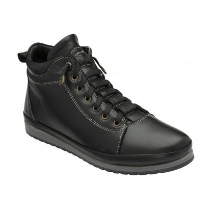 Black Leather Frida Ankle Boots | Lotus