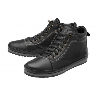  Black Leather Frida Ankle Boots | Lotus