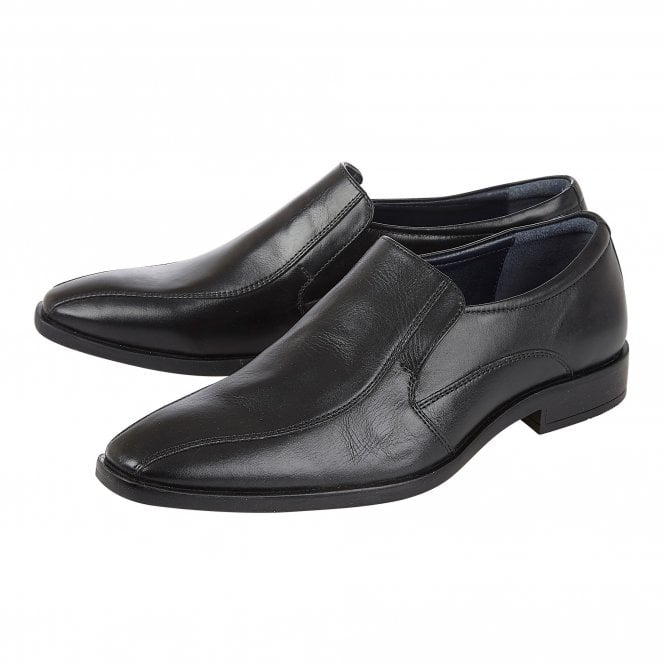  Black Leather Gerald Loafers | Lotus