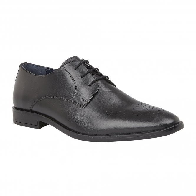  Black Leather Ivan Lace-Up Derby Shoes | Lotus