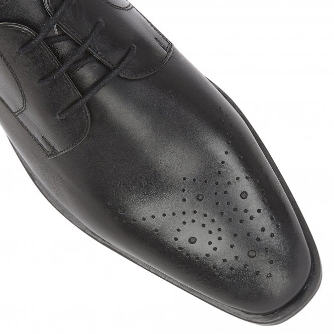 Black Leather Ivan Lace-Up Derby Shoes | Lotus