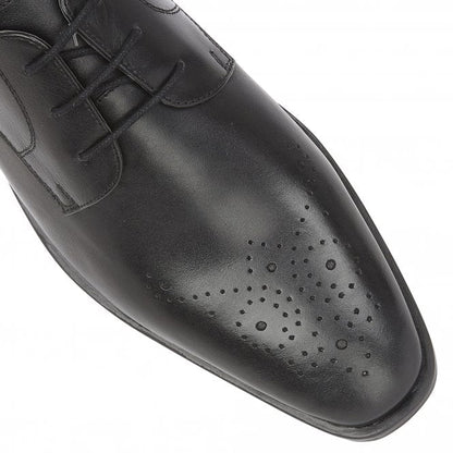  Black Leather Ivan Lace-Up Derby Shoes | Lotus