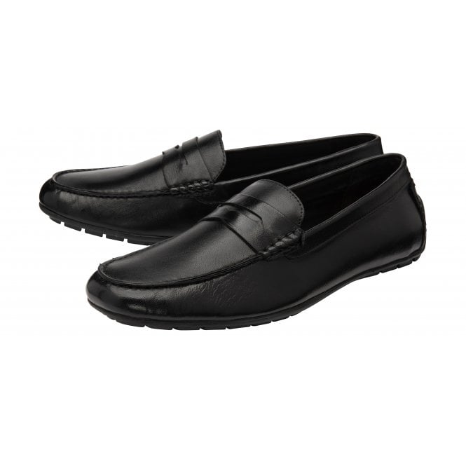  Black Leather Marcel Loafers | Lotus