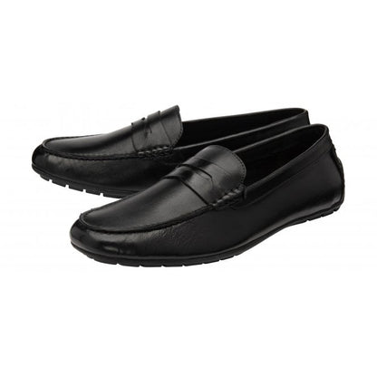  Black Leather Marcel Loafers | Lotus