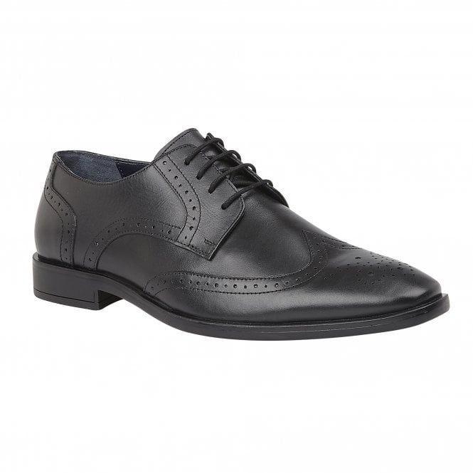  Black Leather Milton Lace-Up Brogues | Lotus
