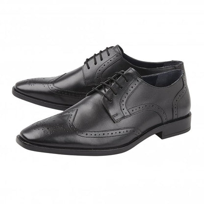  Black Leather Milton Lace-Up Brogues | Lotus