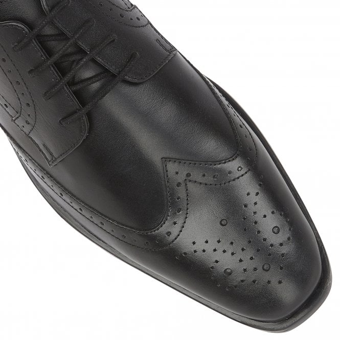  Black Leather Milton Lace-Up Brogues | Lotus