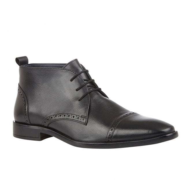  Black Leather Norris Lace-Up Boots | Lotus
