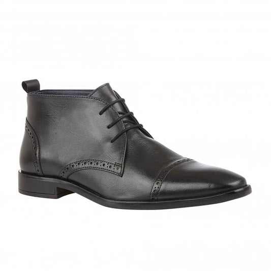  Black Leather Norris Lace-Up Boots | Lotus