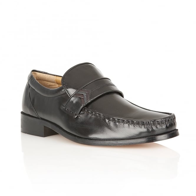  Black Leather Salerno Loafers | Rombah Wallace