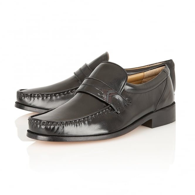  Black Leather Salerno Loafers | Rombah Wallace