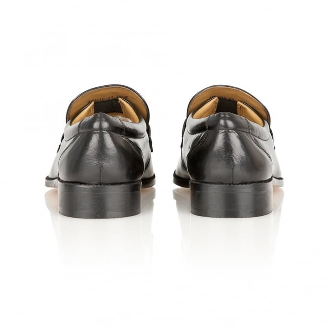  Black Leather Salerno Loafers | Rombah Wallace