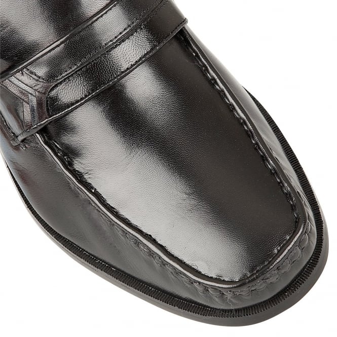  Black Leather Salerno Loafers | Rombah Wallace