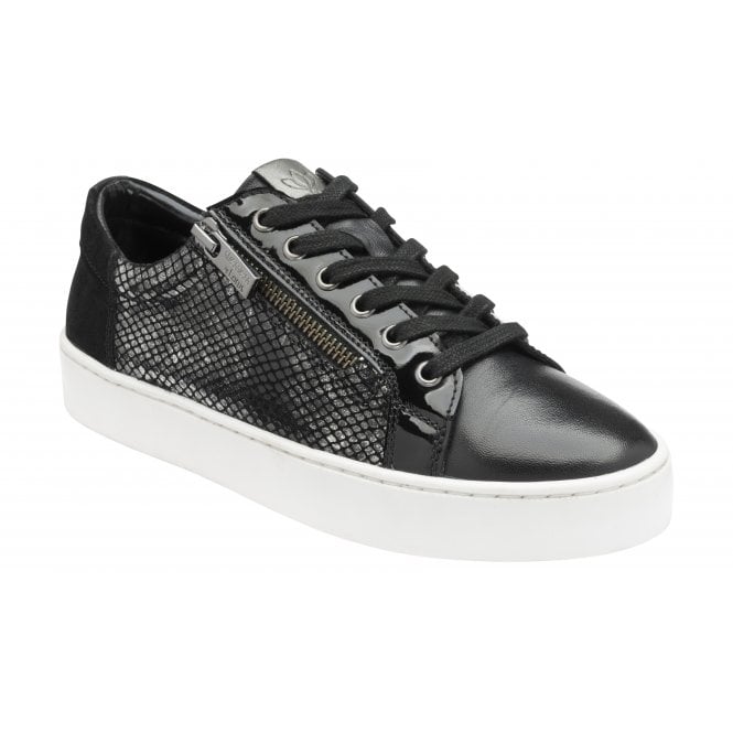  Black Leather & Snake-Print Sky Casual Trainers | Stressless By Lotus