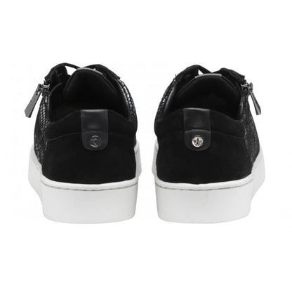  Black Leather & Snake-Print Sky Casual Trainers | Stressless By Lotus