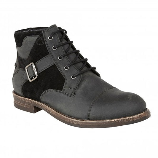  Black Leather & Suede Irvine Lace-Up Boots | Lotus