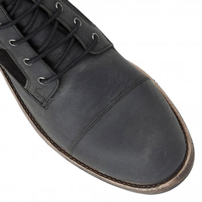  Black Leather & Suede Irvine Lace-Up Boots | Lotus