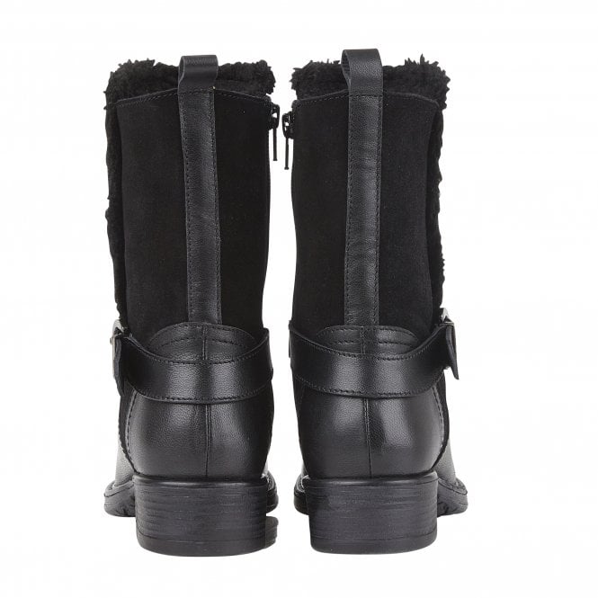  Black Leather & Suede Maddy Mid-Calf Boots | Lotus