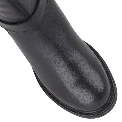  Black Leather & Suede Maddy Mid-Calf Boots | Lotus