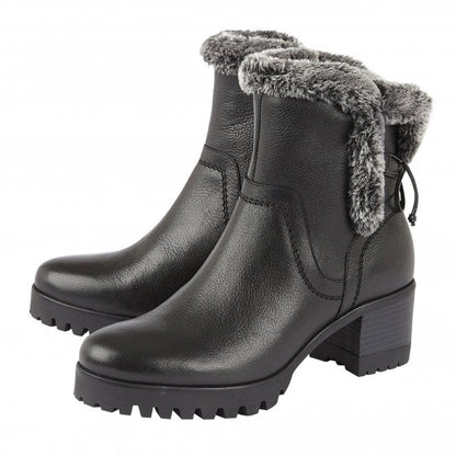  Black Leather Suzy Ankle Boots | Stressless By Lotus