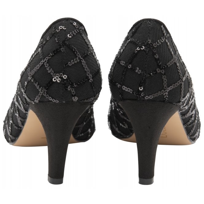  Black Lucia Patterned Court Shoes | Lotus