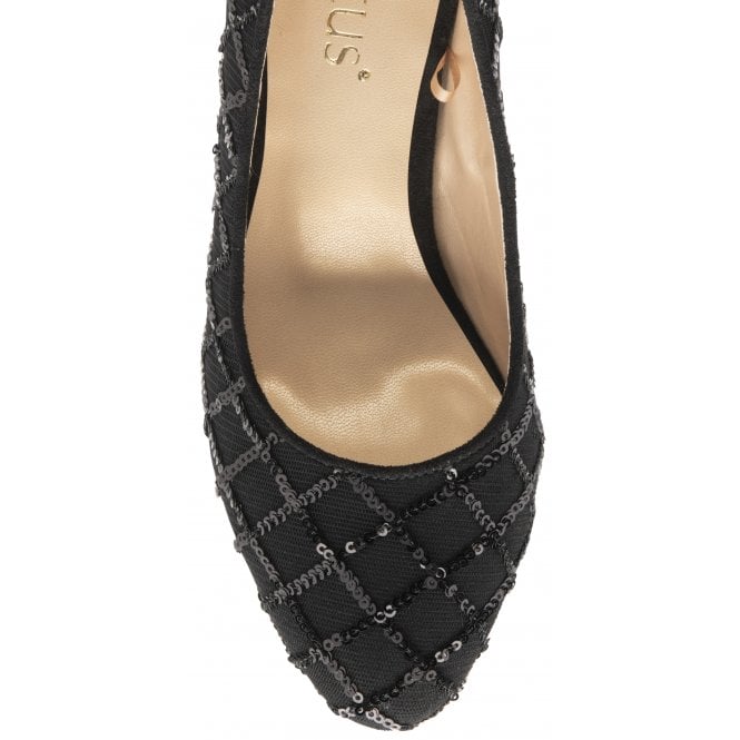  Black Lucia Patterned Court Shoes | Lotus