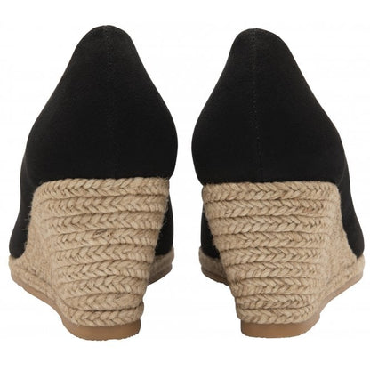  Black Microfibre Giselle Wedge Shoes | Lotus
