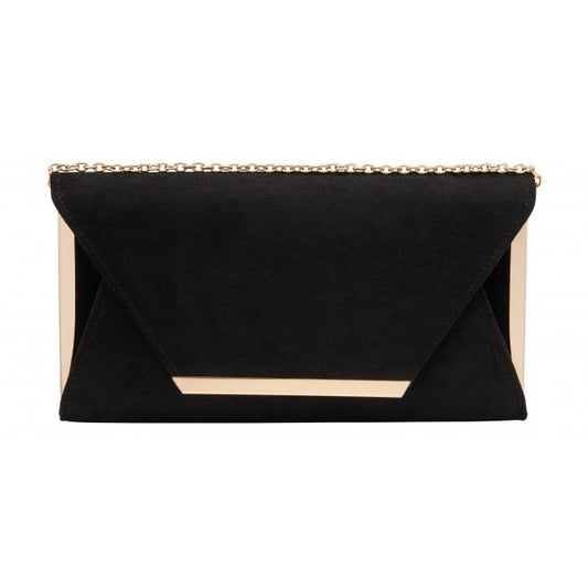  Black Microfibre Martha Clutch Bag | Lotus