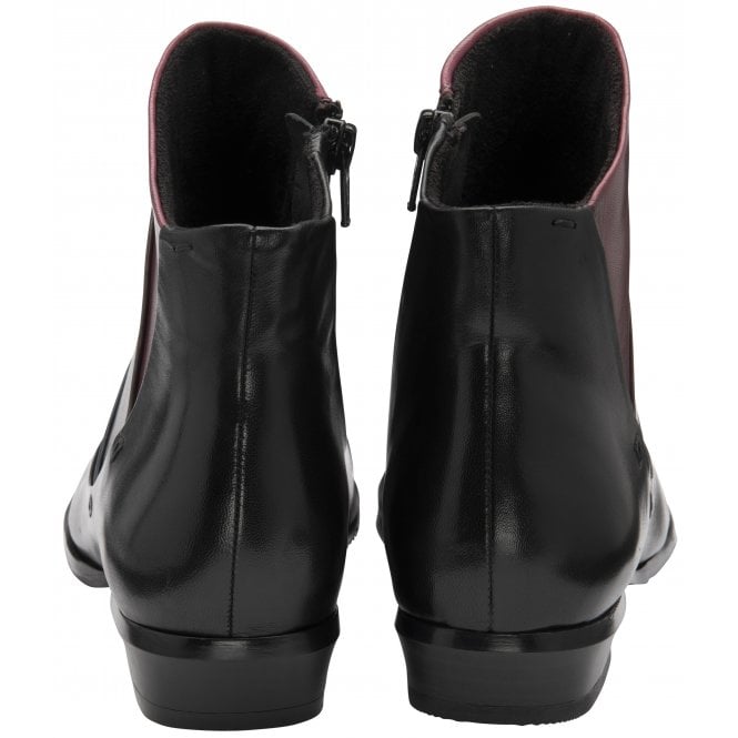  Black Multi-Leather Bethan Zip-Up Ankle Boots | Lotus