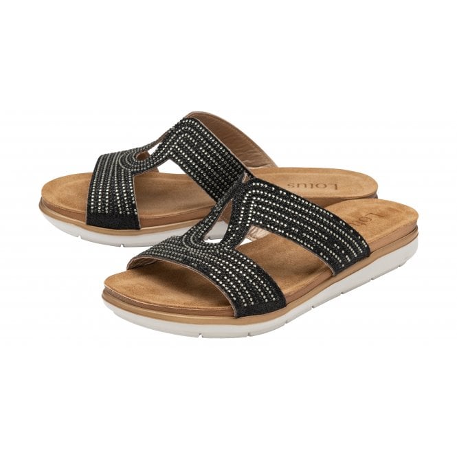  Black Nadya Open-Toe Mule Sandals | Lotus