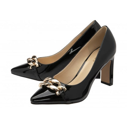  Black Patent Chantelle Court Shoes | Lotus