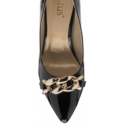  Black Patent Chantelle Court Shoes | Lotus