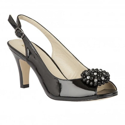  Black Patent Elodie Slingback Shoes | Lotus 