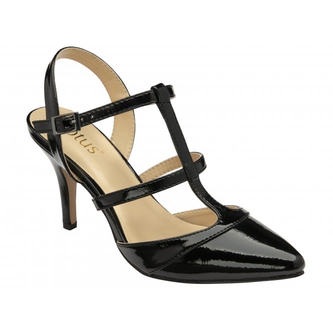  Black Patent Kim Court Shoes | Lotus 