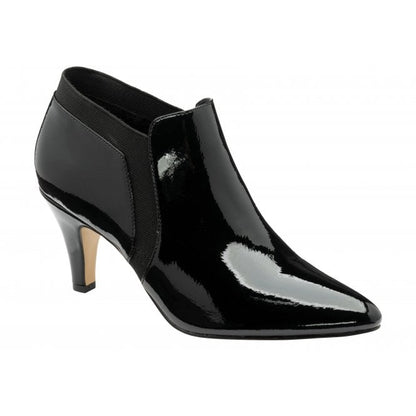  Black Patent Kristina Pointed Toe Shoe-Boots | Lotus