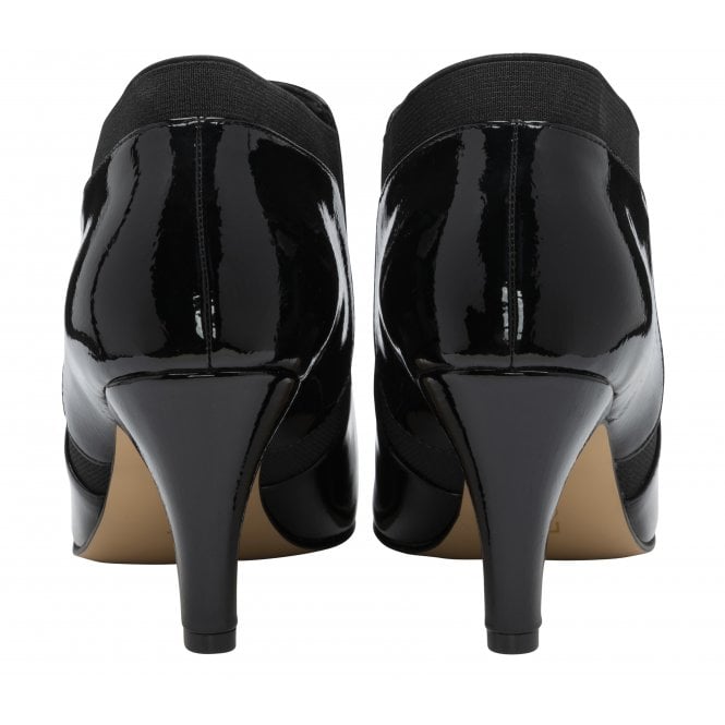  Black Patent Kristina Pointed Toe Shoe-Boots | Lotus