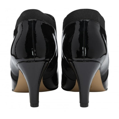  Black Patent Kristina Pointed Toe Shoe-Boots | Lotus